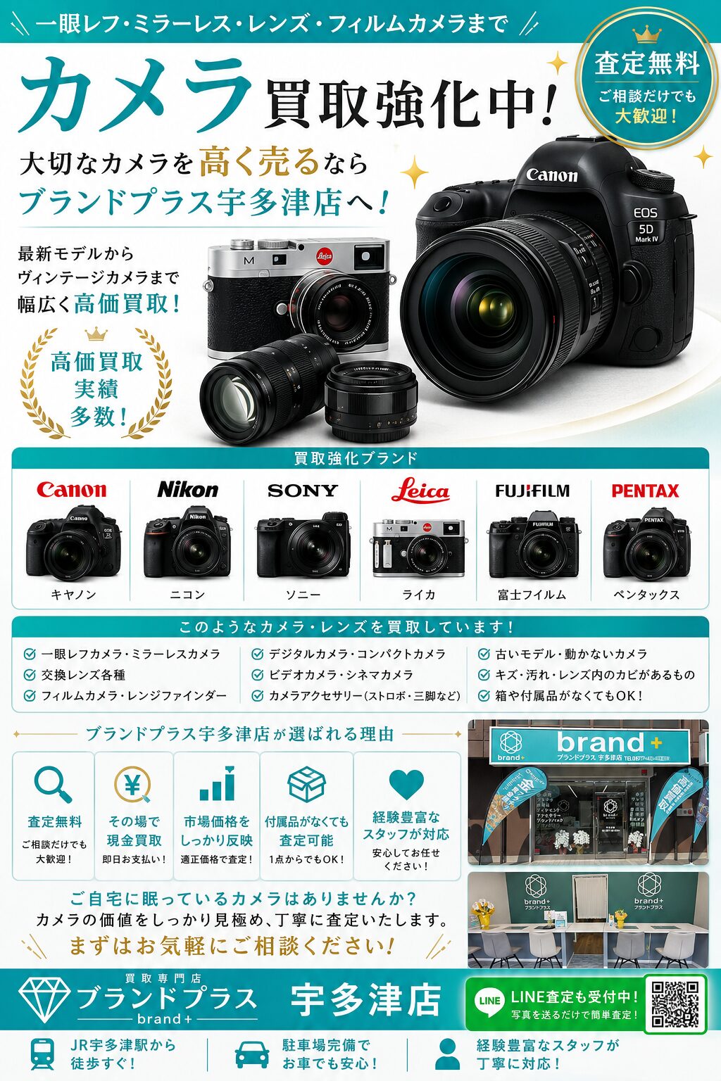 押し入れやクローゼットに眠っているカメラ、その価値を確かめてみませんか？